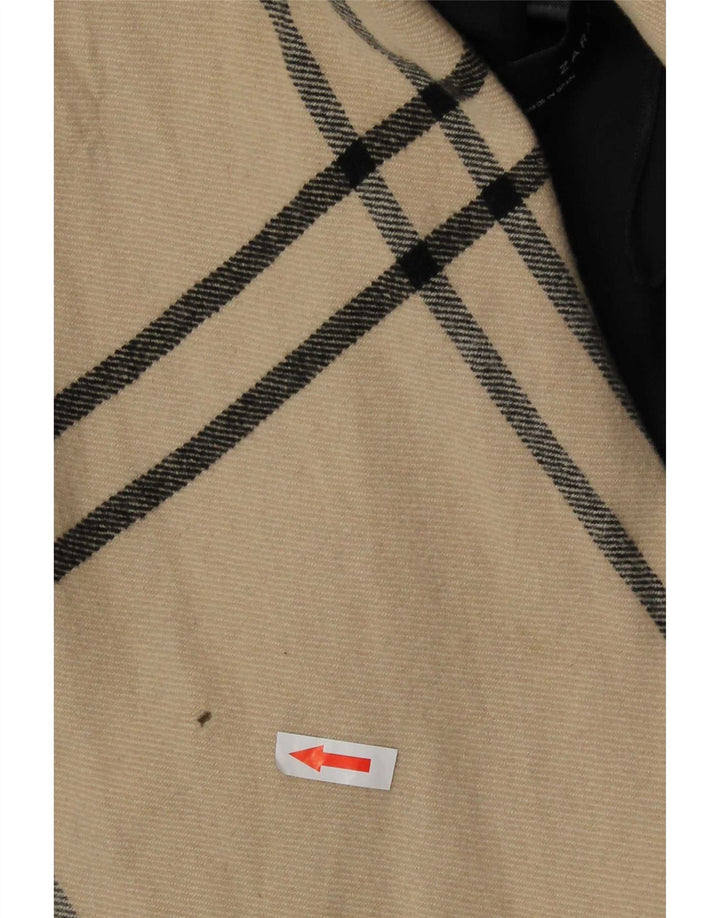 Zara Γυναικείο ανοιχτό παλτό UK 10 Small Beige καρό