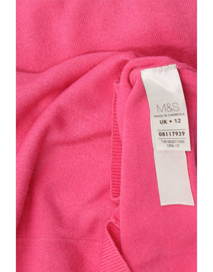 Marks & Spencer Γυναικείο πουλόβερ με λαιμόκοψη UK 12 Medium Pink