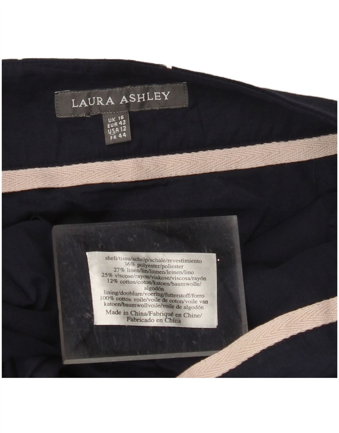 LAURA ASHLEY Γυναικεία φούστα A-Line UK 16 Μεγάλη W36 Navy Blue Floral