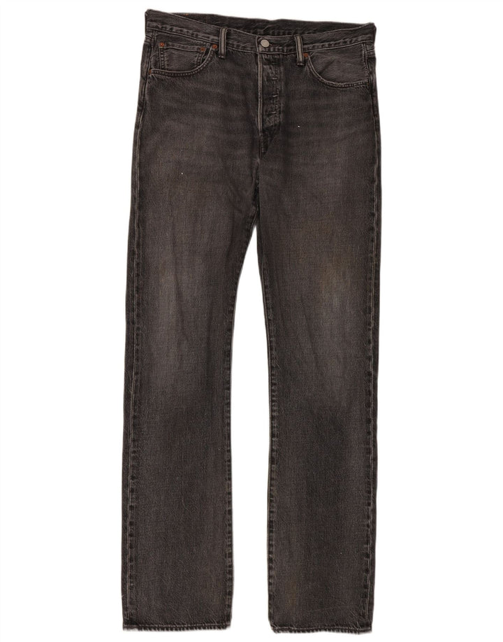 Levi's Mens 501 Straight Jeans W34 L36 Μαύρο