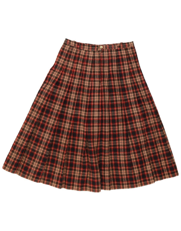 Vintage γυναικεία φούστα με μαχαίρι πλισέ W24 XS Red καρό Classic