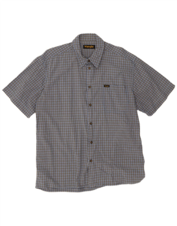 Ανδρικό κοντομάνικο πουκάμισο Wrangler Μπλε βαμβακερό