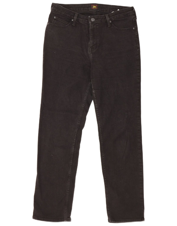Lee Womens Marion Straight Jeans W32 L31 Μαύρο βαμβακερό