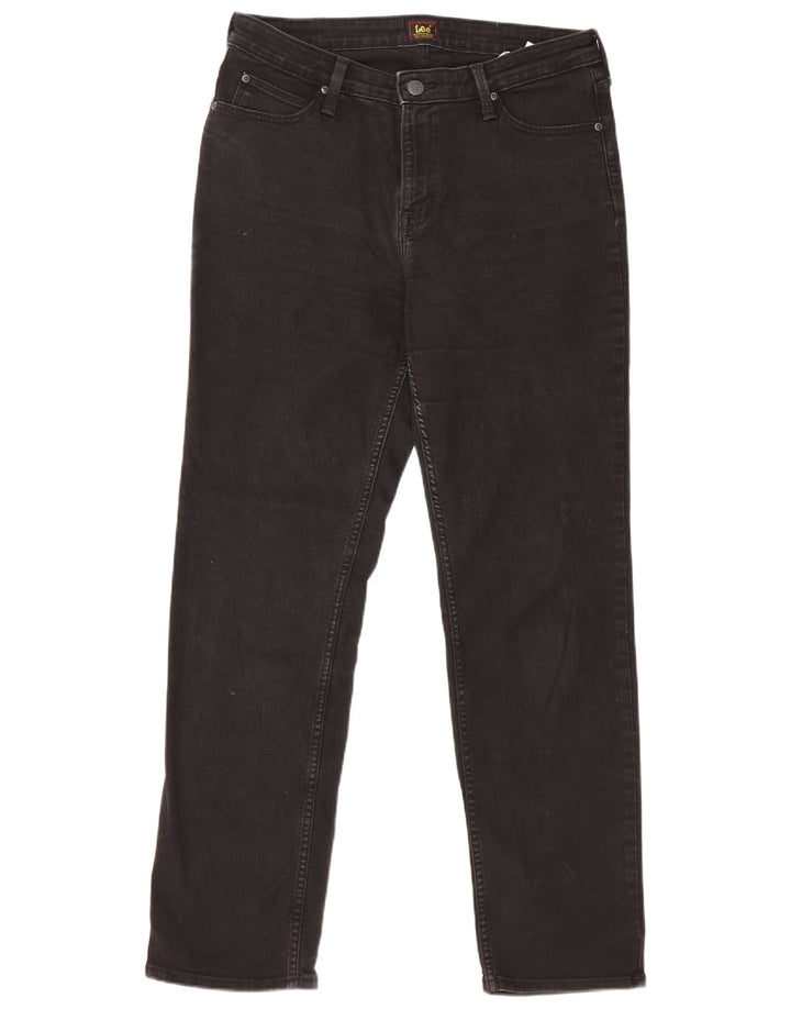 Lee Womens Marion Straight Jeans W32 L31 Μαύρο βαμβακερό