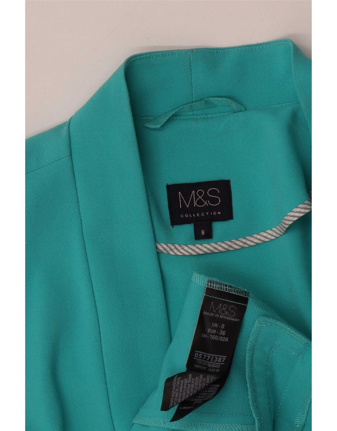 Marks & Spencer Γυναικείο Ανοιχτό Μπουφάν UK 8 Μικρός Τυρκουάζ Πολυεστέρας