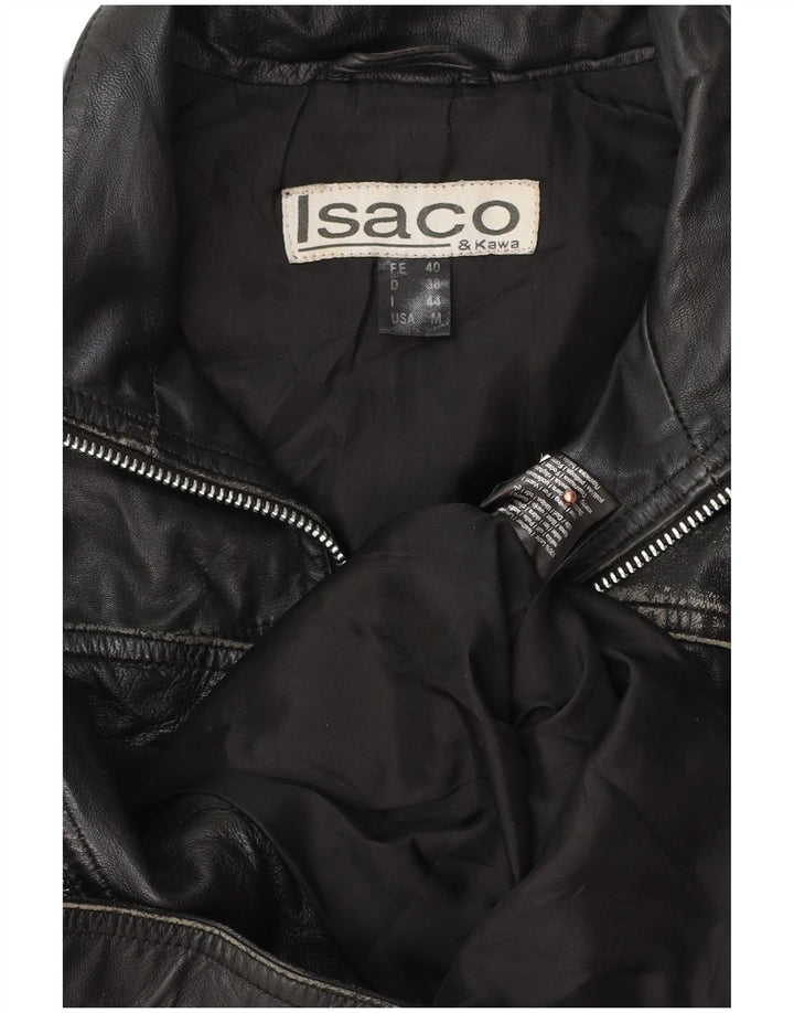 Isaco & Kawa Γυναικείο Biker Δερμάτινο Μπουφάν IT 44 Medium Black Leather