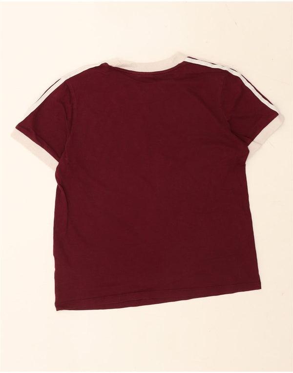 Γυναικείο T-Shirt Adidas Top UK 12 μεσαίο βαμβακερό μπορντό