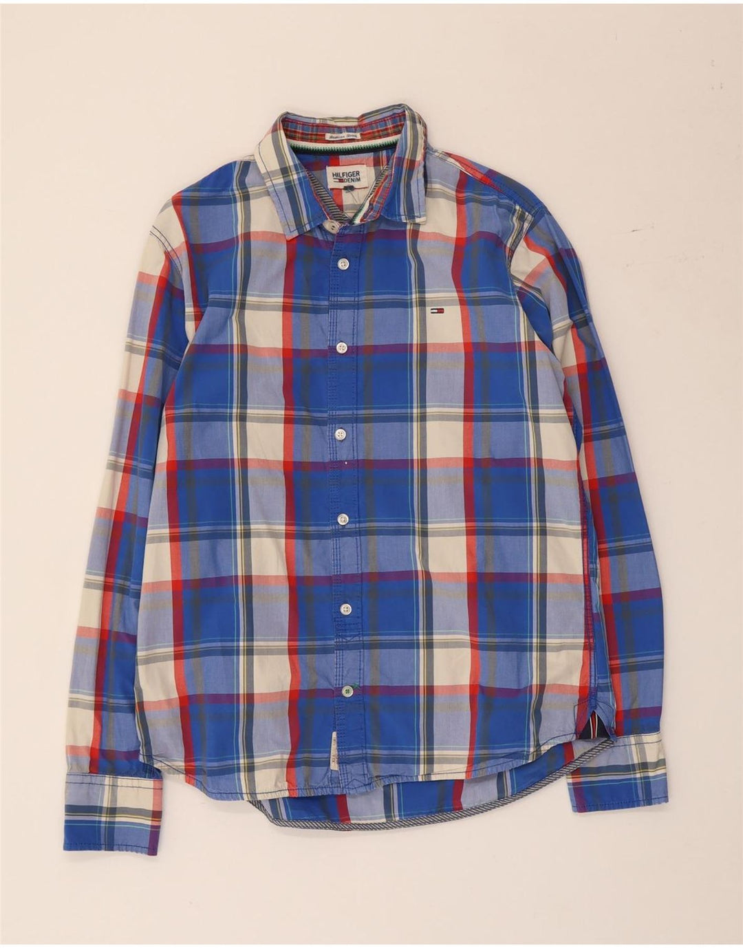 Ανδρικό πουκάμισο Tommy Hilfiger Large Blue Check Cotton
