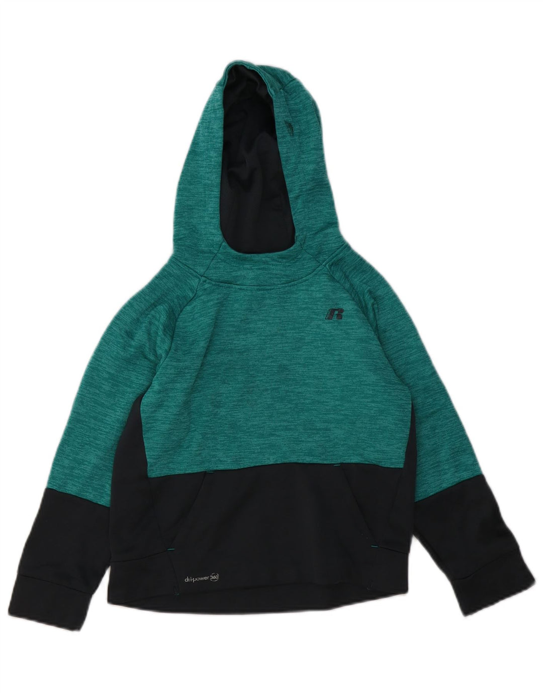 RUSSELL ATHLETIC Boys Hoodie Jumper 7-8 ετών Μεσαίου πράσινου χρώματος