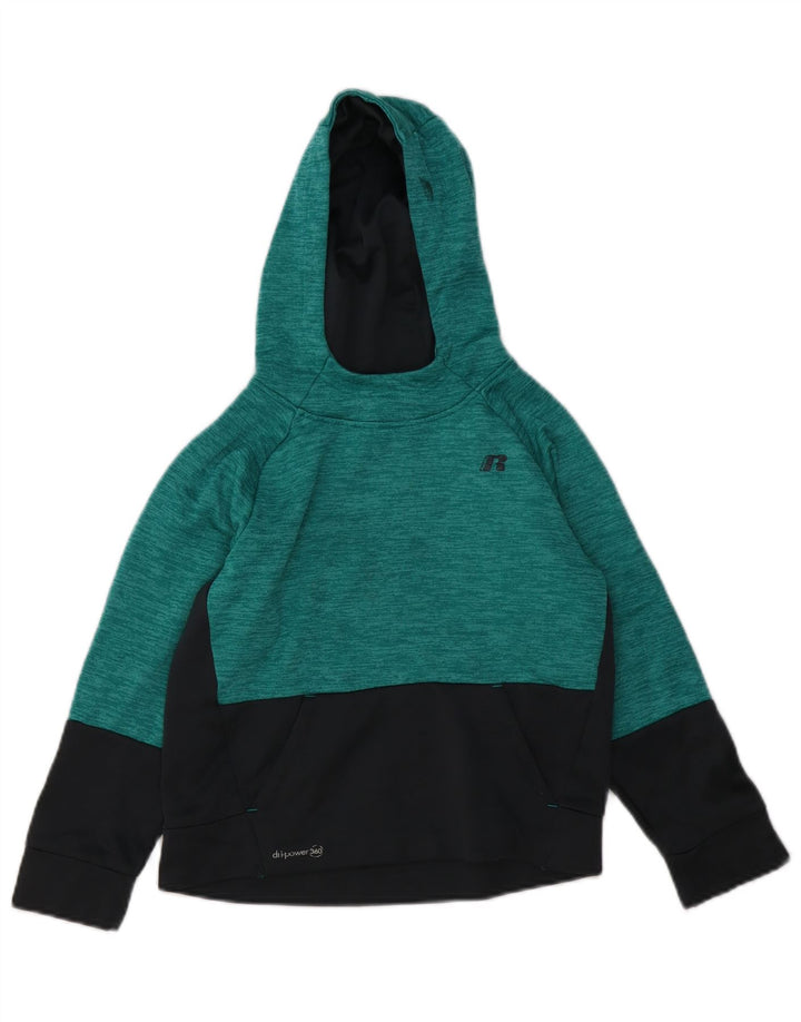 RUSSELL ATHLETIC Boys Hoodie Jumper 7-8 ετών Μεσαίου πράσινου χρώματος