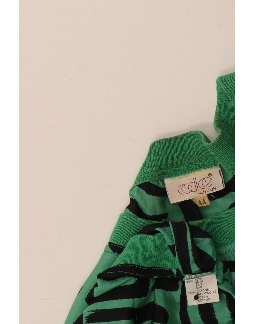 Codice Γυναικεία Μπλούζα Oversized Top IT 44 Μεσαίο πράσινο γεωμετρικό μετάξι