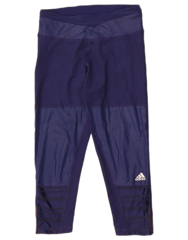 Adidas Womens Climacool Capri Leggings UK 4 XS  Navy Blue Polyester
