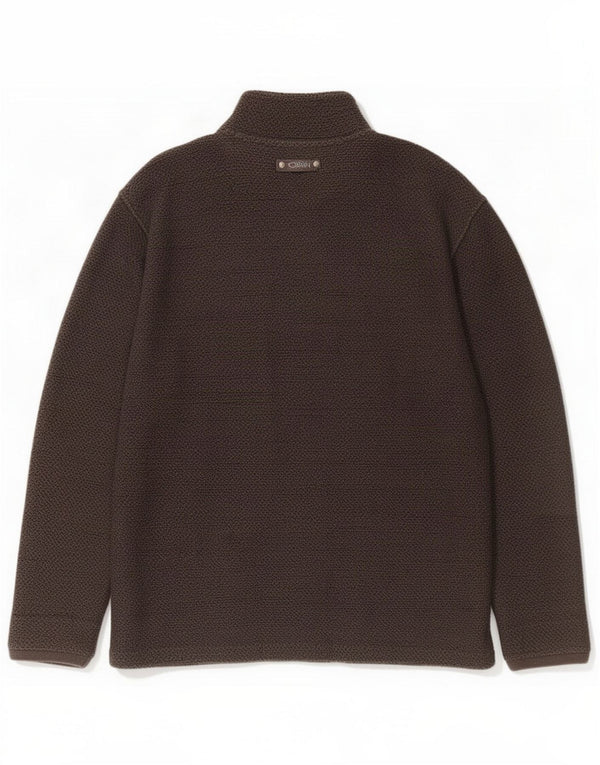 Weird Fish Mens Zip Neck Jumper Sweater Large Grey Cotton