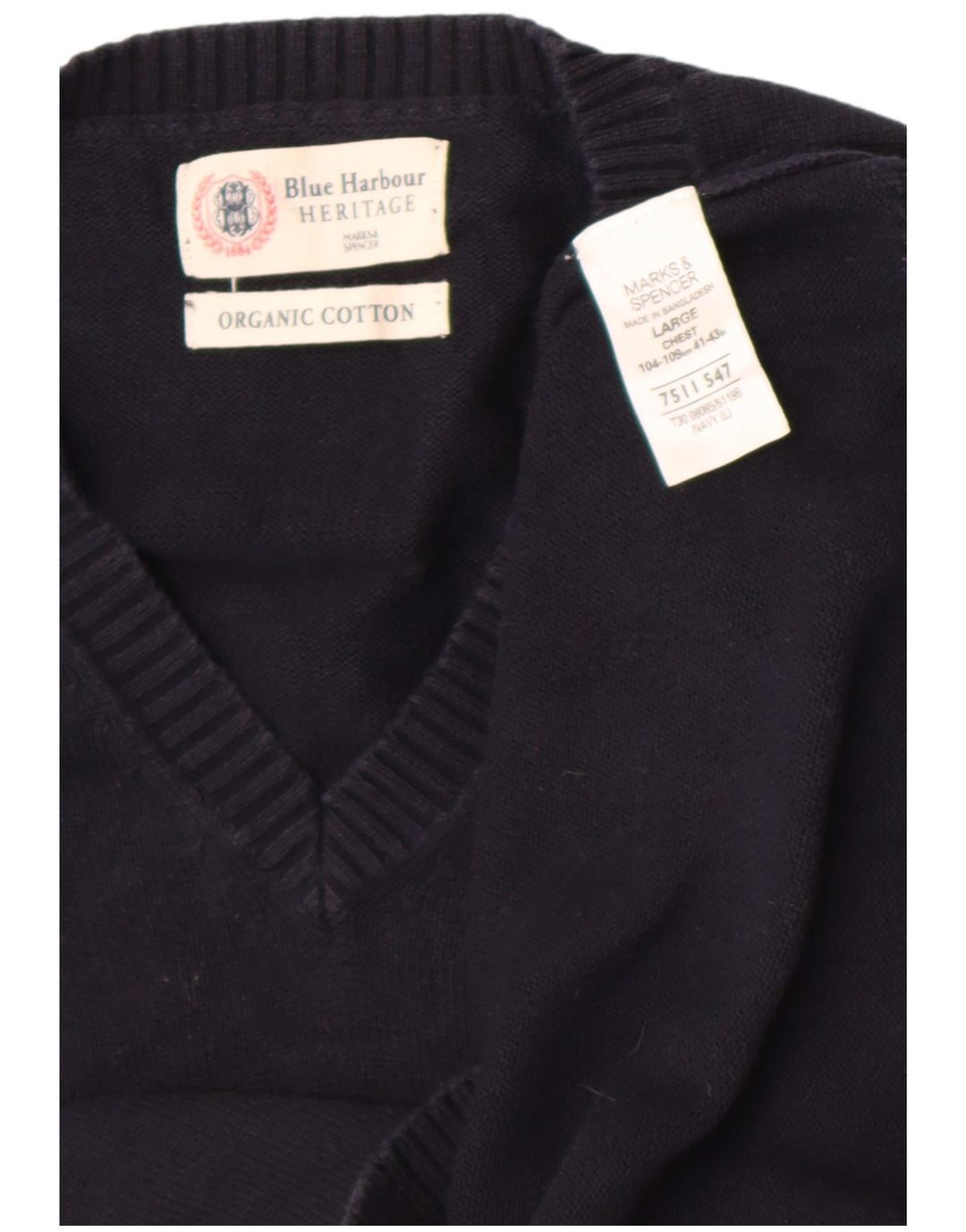 Marks & Spencer Ανδρικό Μπλε Γιλέκο Harbor Tank Top Large Navy Blue Cotton