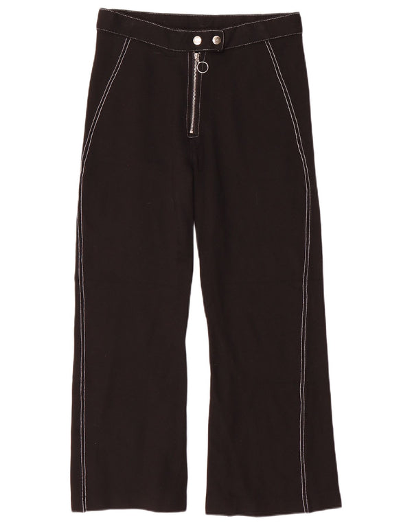 Topshop Γυναικείο φαρδύ παντελόνι casual UK 10 Small W28 L26 Black Viscose
