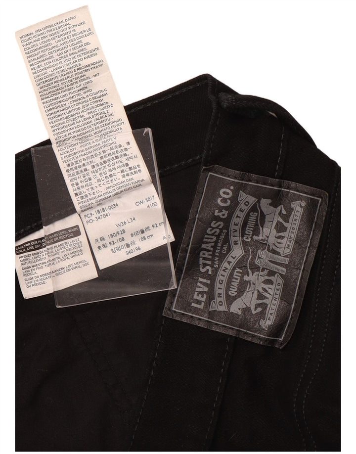 Ανδρικό τζιν LEVI'S ίσιο W36 L34 Μαύρο βαμβακερό