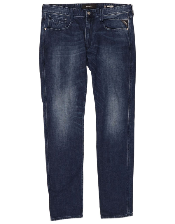 Replay Ανδρικό Anbass Slim Jeans W36 L36 Μπλε Βαμβακερό
