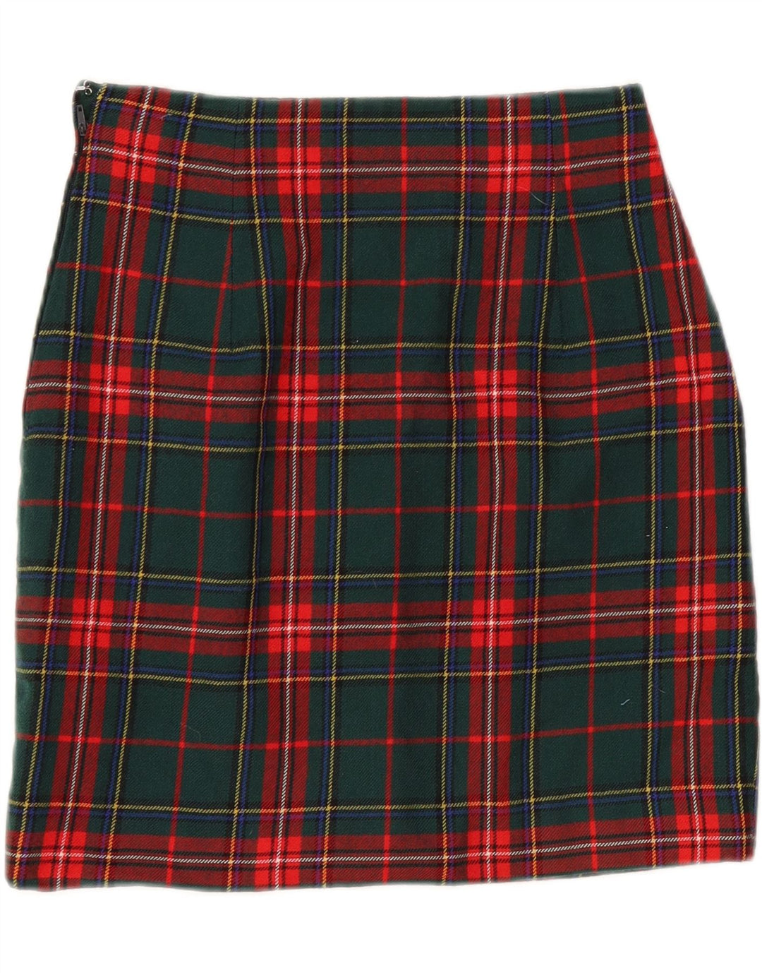 VINTAGE Womens Mini Skirt W24 XS Green Plaid Vintage Vintage and Second-Hand Vintage from Messina Hembry 