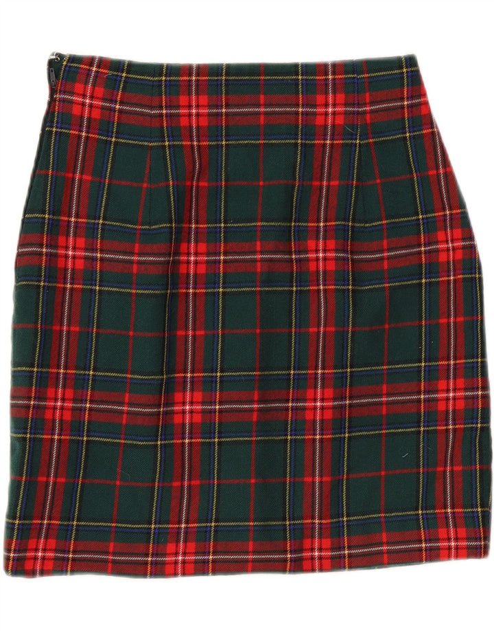 VINTAGE Womens Mini Skirt W24 XS Green Plaid Vintage Vintage and Second-Hand Vintage from Messina Hembry 