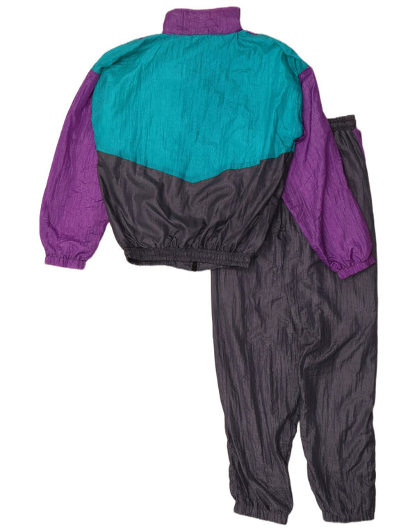 Vintage ανδρική φαρδιά φαρδιά φόρμα γυμναστικής Small Black Colourblock Nylon