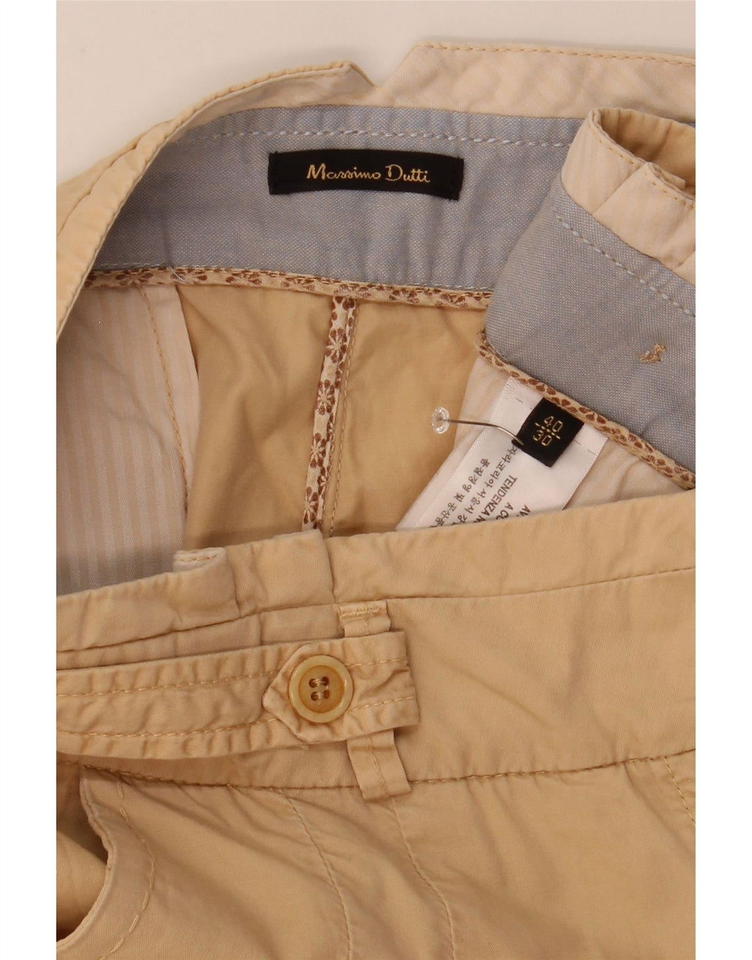 Massimo Dutti Γυναικείο κομμένο παντελόνι EU 40 Medium W30 L25 Beige