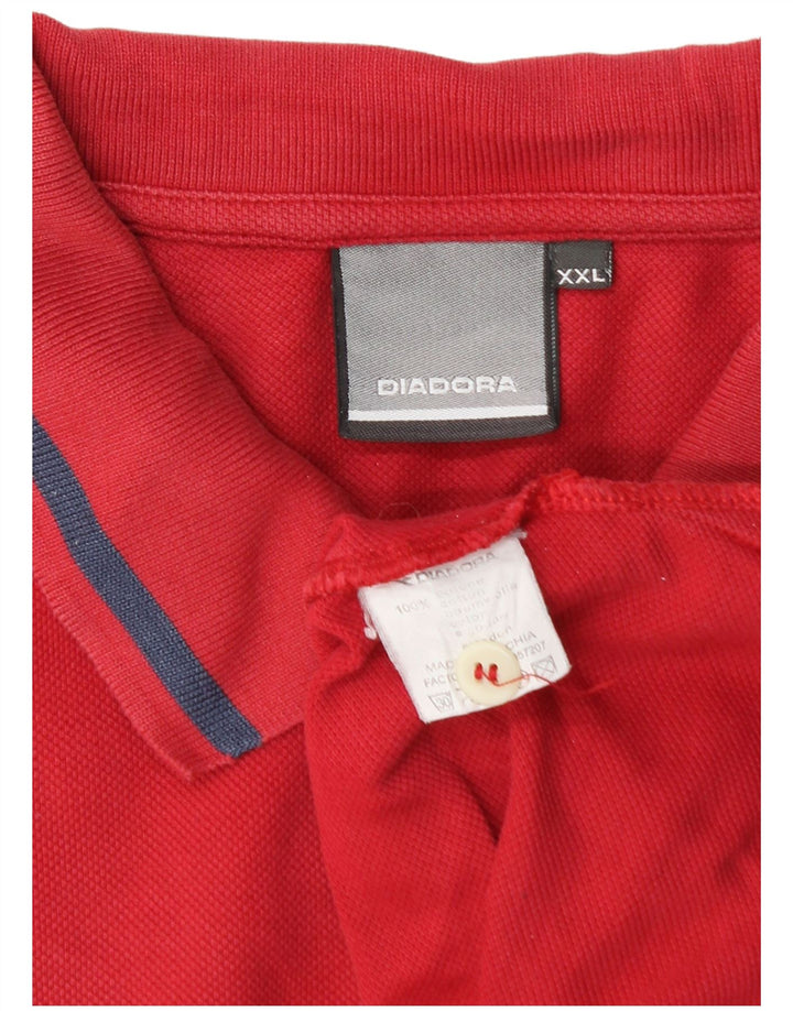 Ανδρικό πουκάμισο πόλο Diadora 2XL κόκκινο βαμβακερό