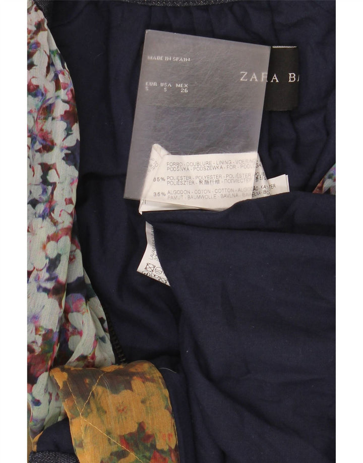 Zara Γυναικείο Oversized Bomber Jacket UK 10 Small Yellow Floral Polyester