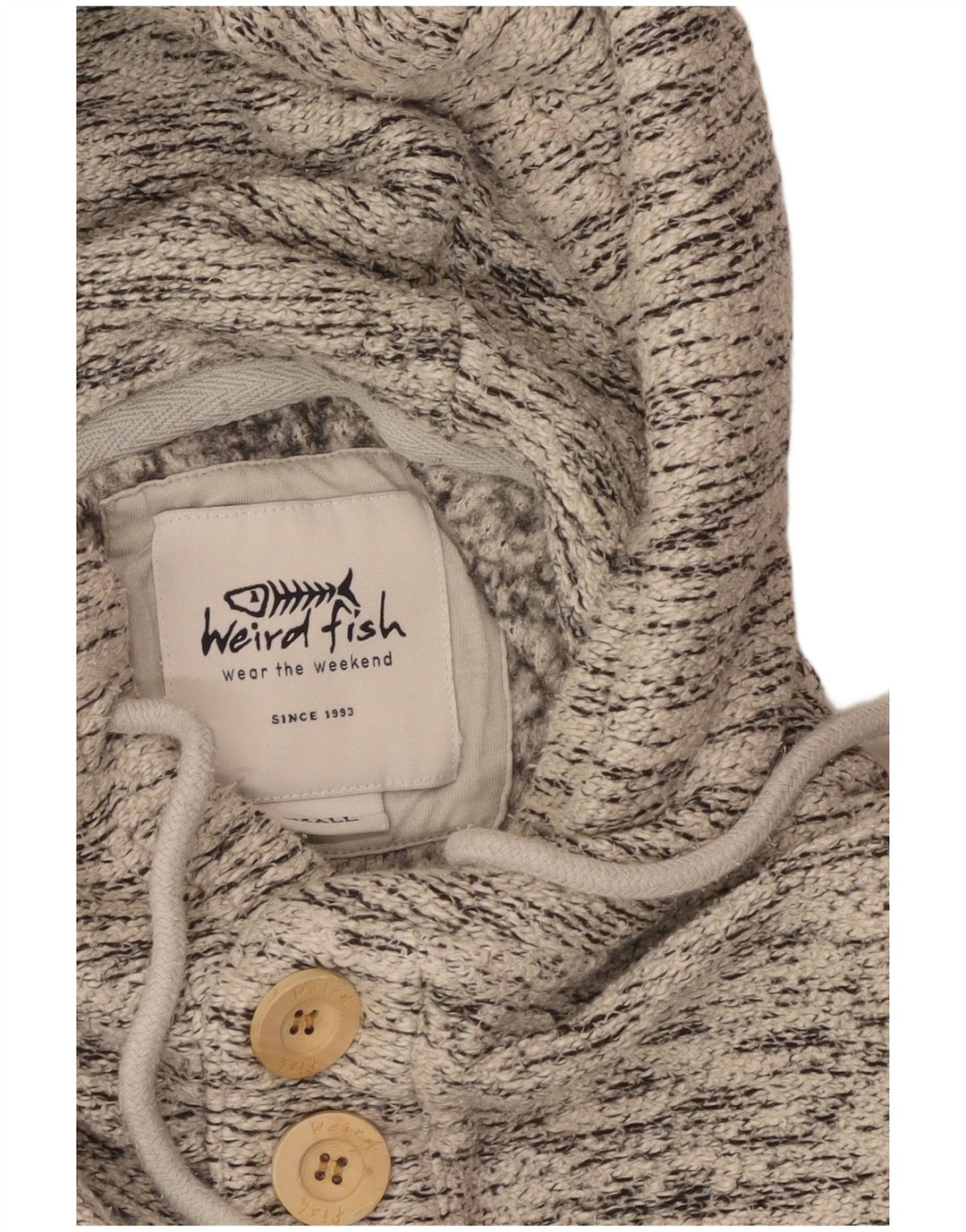 WEIRD FISH Ανδρικά με κουκούλα με κουκούλα με κουκούλα σε μικρό γκρι φλεκ