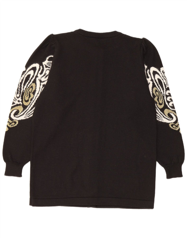 Vintage γυναικεία ζακέτα πουλόβερ EU 38/40 Μεσαίο μαύρο ακρυλικό Paisley