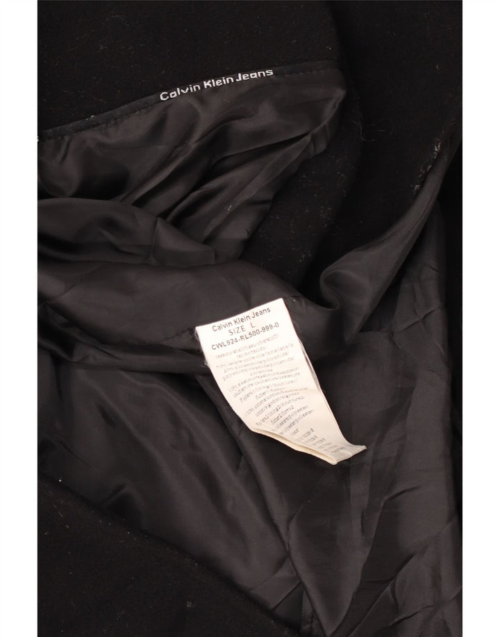 Calvin Klein Jeans Γυναικείο Πανωφόρι UK 14 Large Black Wool