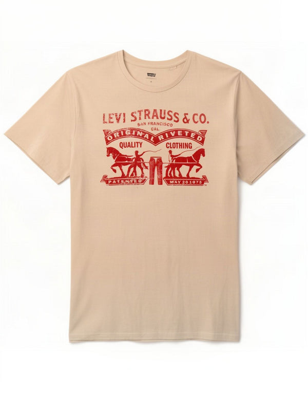 Ανδρικό γραφικό μπλουζάκι Levi's Top Medium White Cotton