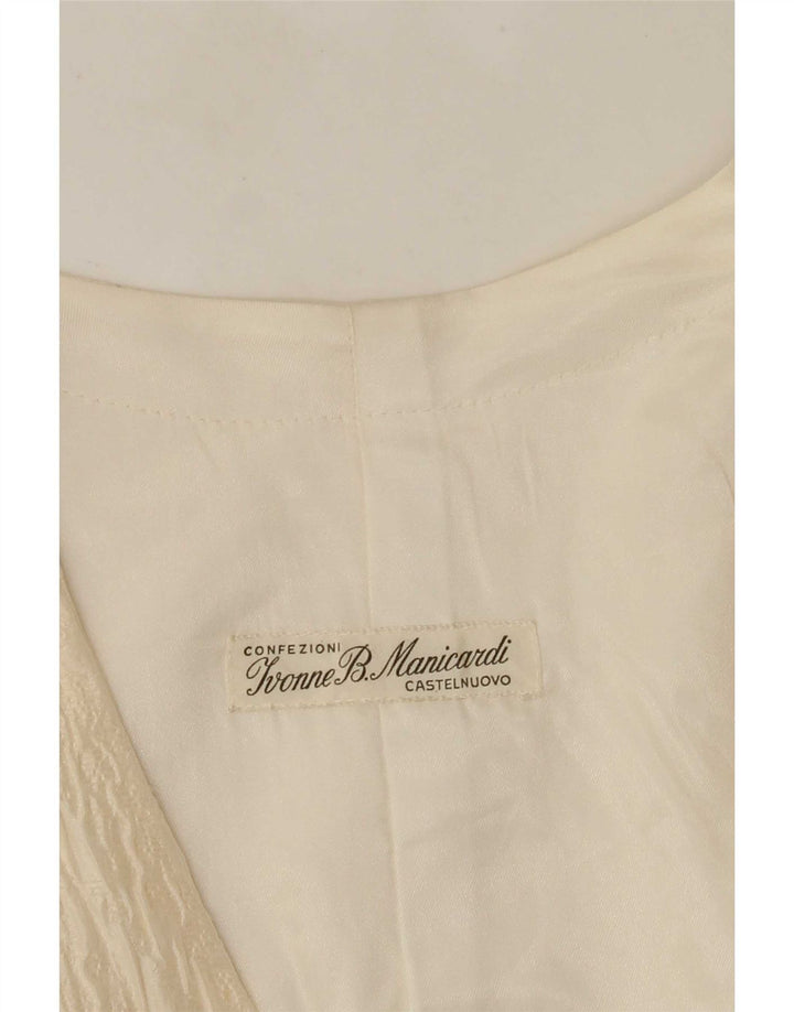 Vintage γυναικείο σακάκι με διπλό στήθος UK 14 Medium Off White