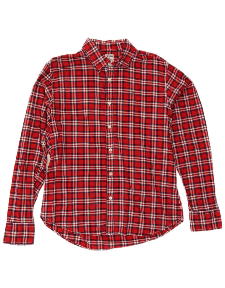 Ανδρικό πουκάμισο Tommy Hilfiger XL Red Check Cotton