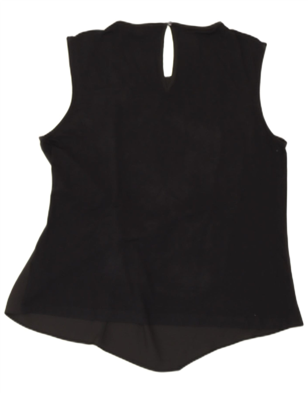 WAREHOUSE Γυναικεία αμάνικη μπλούζα τοπ UK 16 μεγάλη μαύρη βισκόζη