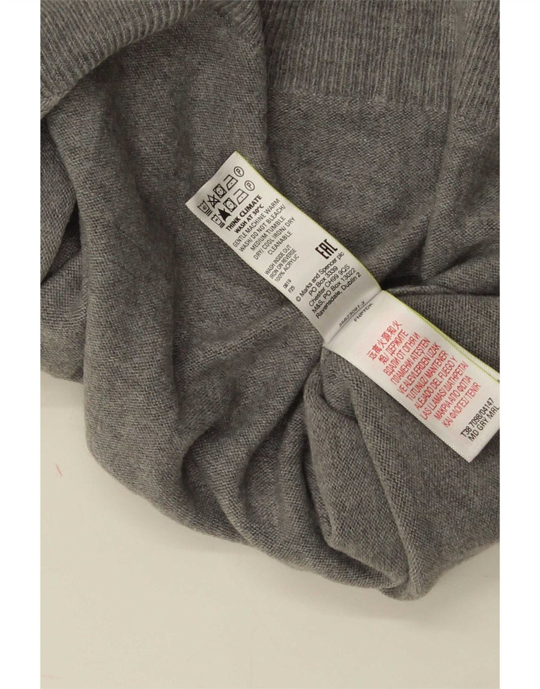Marks & Spencer Γυναικείο πουλόβερ με λαιμό χελώνα UK 16 μεγάλο γκρι ακρυλικό