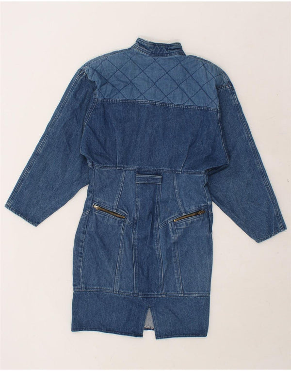 VINTAGE Γυναικείο μακρυμάνικο τζιν φόρεμα UK 8 Small Blue