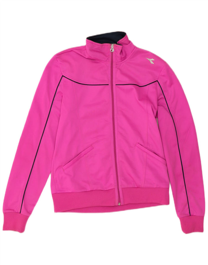 Diadora Γυναικεία αθλητική φόρμα Top Jacket UK 14 Medium Pink Polyester