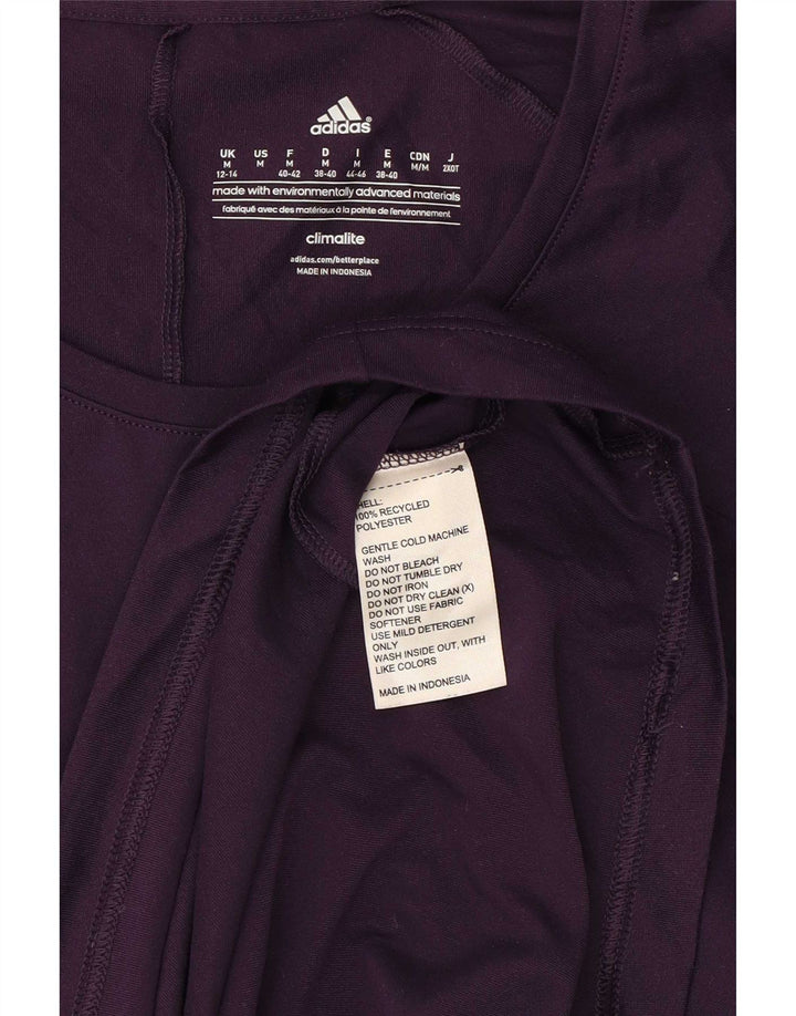 Adidas Γυναικείο T-Shirt Climalite Top UK 12/14 Medium Purple Polyester