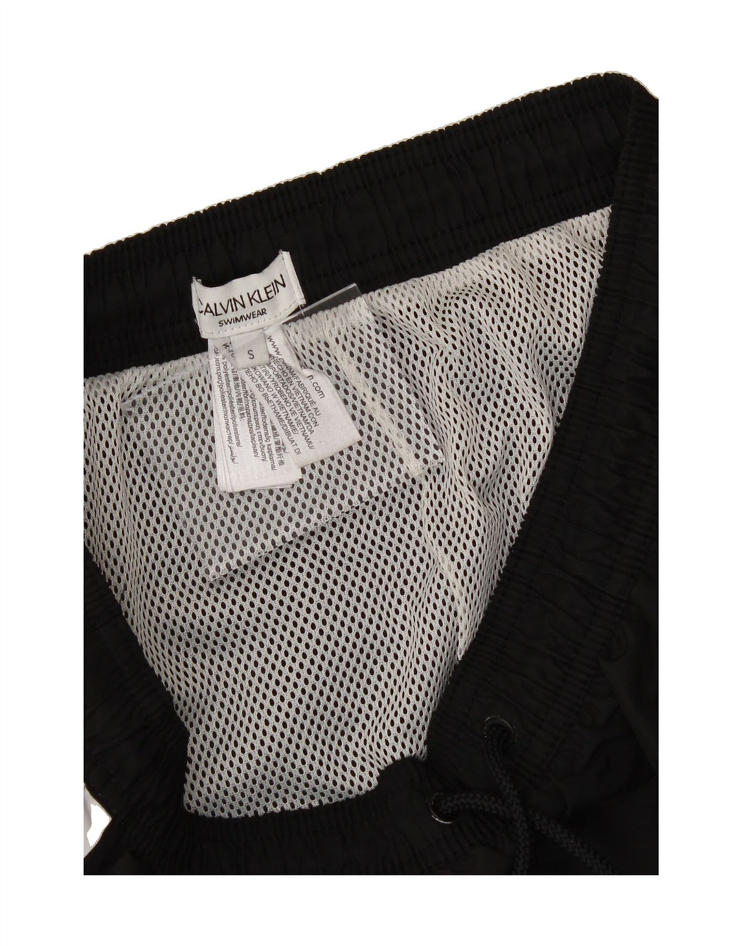 CALVIN KLEIN Mens Graphic Swimwear Small  Black Polyester Vintage Calvin Klein and Second-Hand Calvin Klein from Messina Hembry 