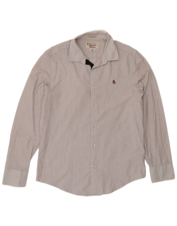 Πουκάμισο Penguin Mens Heritage Slim Fit Βαμβακερό μεσαίο λευκό ρίγες