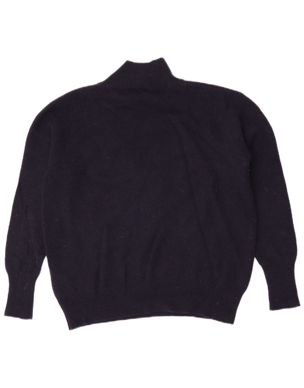 Joules γυναικείο πουλόβερ με λαιμό χελώνα UK 12 Medium Navy Blue Wool