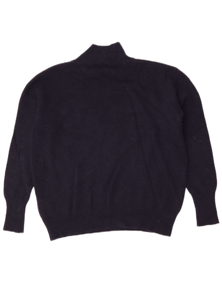 Joules γυναικείο πουλόβερ με λαιμό χελώνα UK 12 Medium Navy Blue Wool
