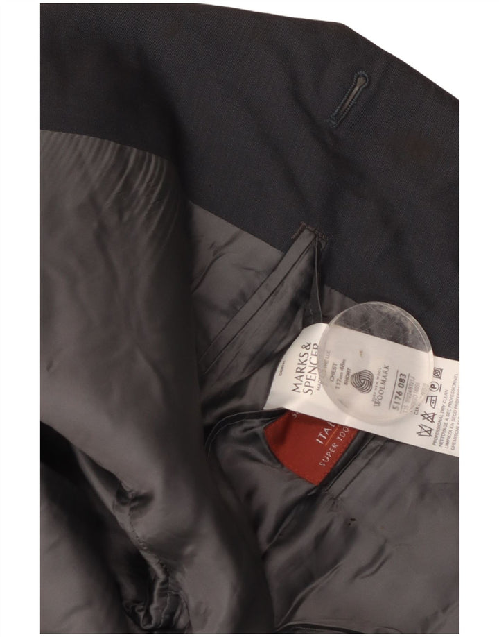 Marks & Spencer Ανδρικό σακάκι σακάκι με 3 κουμπιά UK 46 3XL Navy Blue Wool