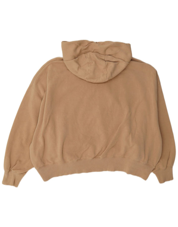 Γυναικεία Nike Crop Oversized Hoodie Jumper UK 16 Large Beige Cotton