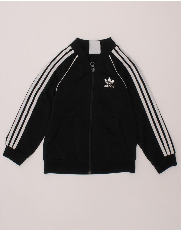 ADIDAS Baby Boys Tracksuit Top Jacket 18-24 Months Black Polyester Vintage Adidas and Second-Hand Adidas from Messina Hembry 