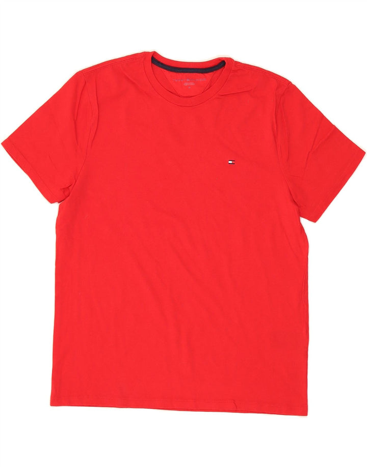 TOMMY HILFIGER Mens T-Shirt Top Medium Red Cotton Vintage Tommy Hilfiger and Second-Hand Tommy Hilfiger from Messina Hembry 