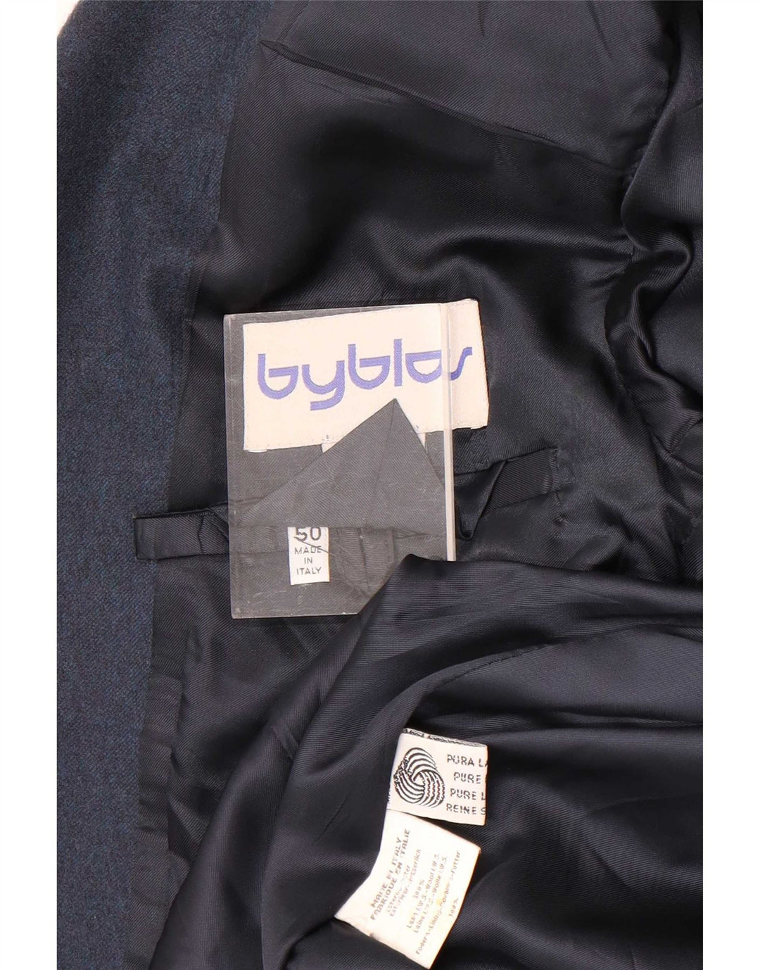 Byblos Ανδρικό σακάκι 2 κουμπιών μπλέιζερ IT 50 Large Navy Blue Wool