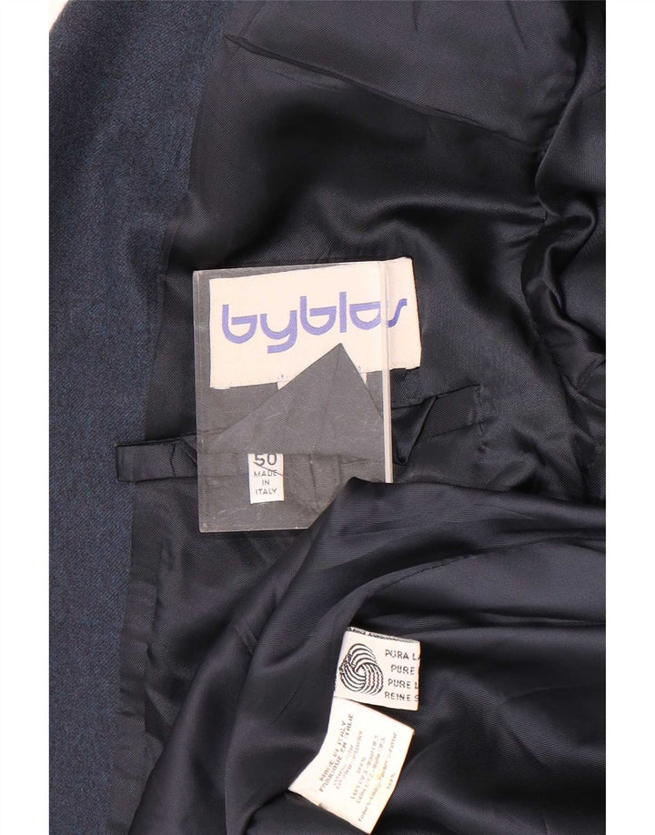 Byblos Ανδρικό σακάκι 2 κουμπιών μπλέιζερ IT 50 Large Navy Blue Wool