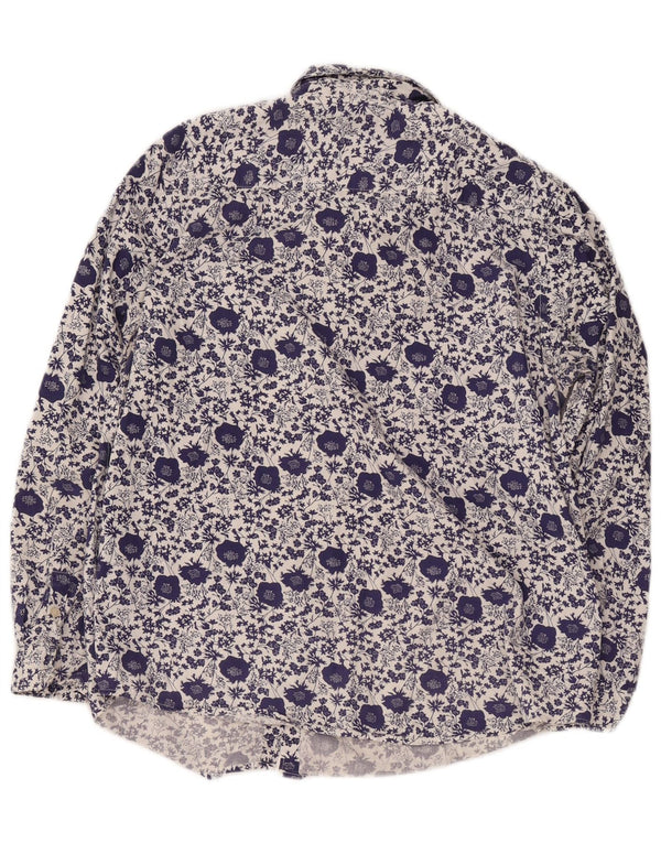 Crew Clothing Γυναικείο πουκάμισο Classic Fit UK 16 Large Blue Floral Βαμβακερό