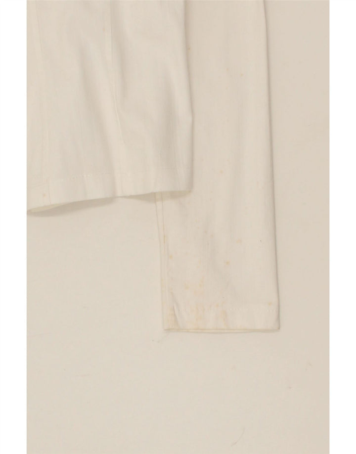 VINTAGE Womens Crop 4 Button Blazer Jacket UK 10 Small White Vintage Vintage and Second-Hand Vintage from Messina Hembry 